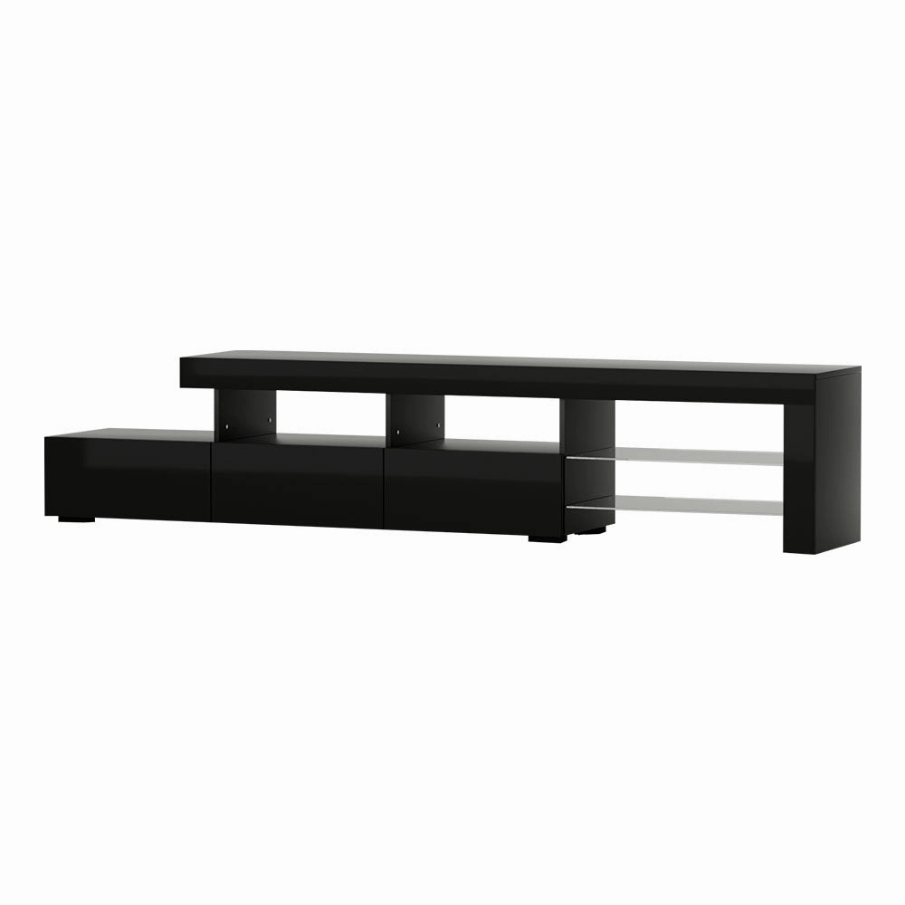 Artiss Entertainment Unit TV Cabinet LED 215cm Black Caya-NT_Metro