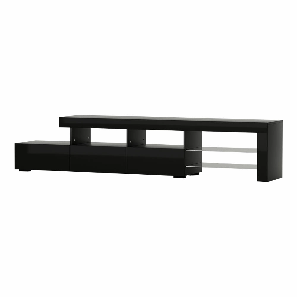 Artiss Entertainment Unit TV Cabinet LED 215cm Black Caya-QLD_Metro
