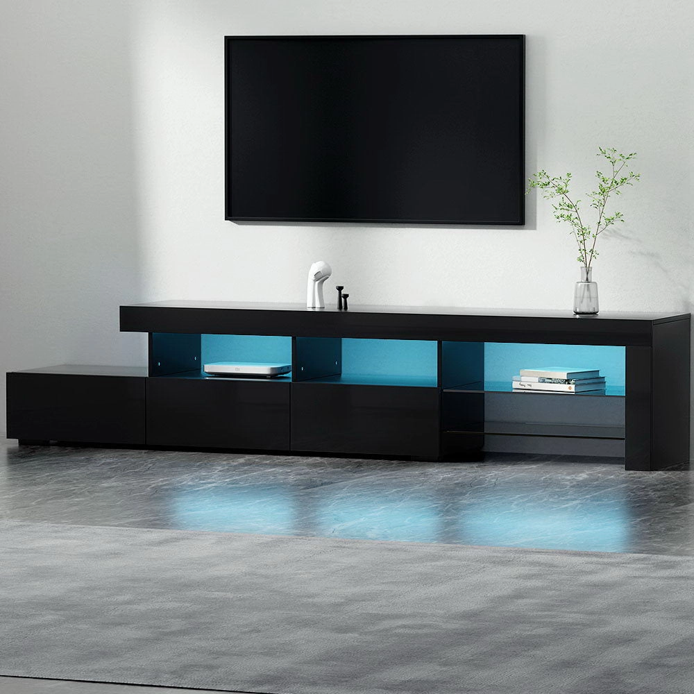 Artiss Entertainment Unit TV Cabinet LED 215cm Black Caya-QLD_Metro