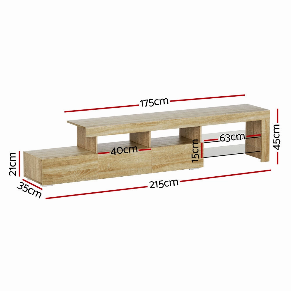 Artiss Entertainment Unit TV Cabinet LED 215cm Pine Caya-QLD_Rural