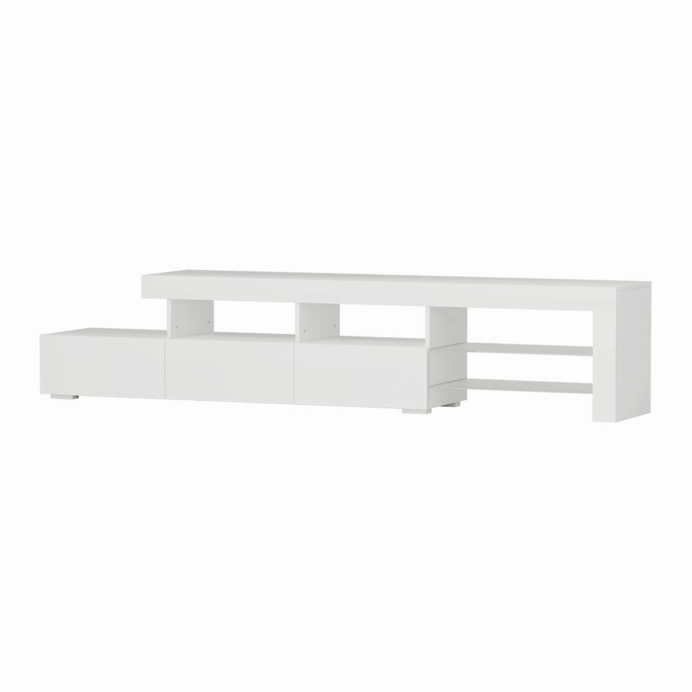 Artiss TV Cabinet Entertainment Unit Stand RGB LED Gloss Furniture 215cm White