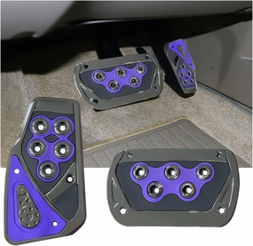 AUCELI 2PCS Nonslip Car Pedal Pads, Automatic Transmission Brake and Accelerator Pedal Covers, No Drilling Vehicle Foot Treadle Set, Car Interior Replacement Accessories for Automatic Vehicles (Blue)