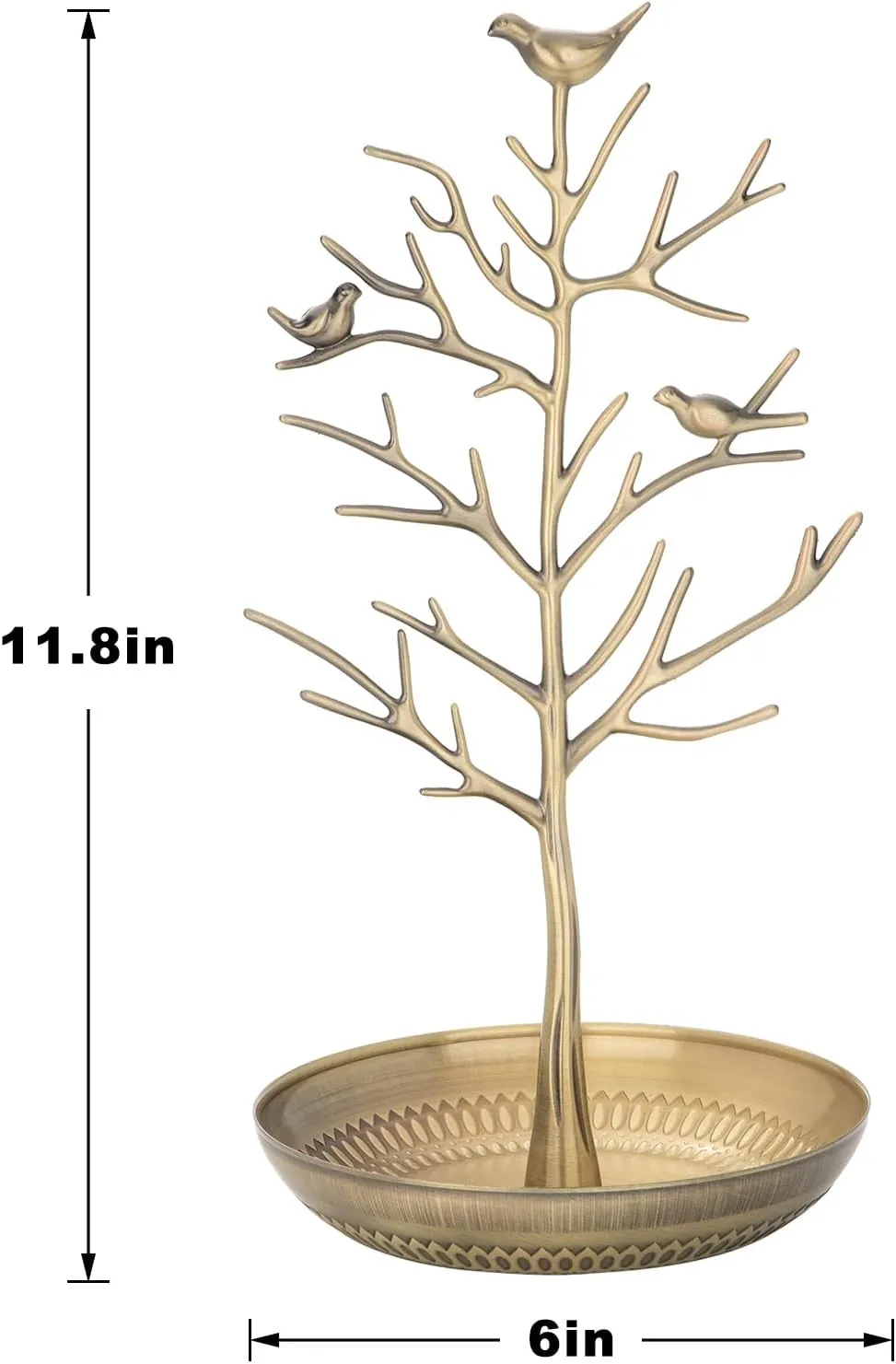AUTODECO Set of 1 Retro Jewelry Organizer for Necklaces and Earrings Ring Tree Holder Display Jewelry Tower Tree Great for Women Antique Cyan