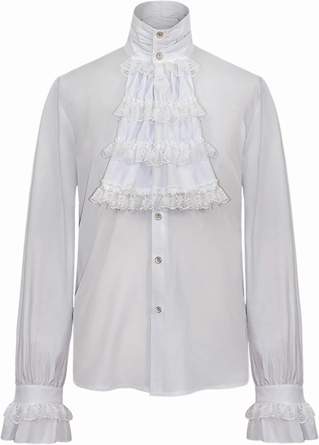 AwwwCos Men Steampunk Coat Colonial Jacket White Shirt Full Set Vintage Medieval Victorian Costume Tailcoat Suit