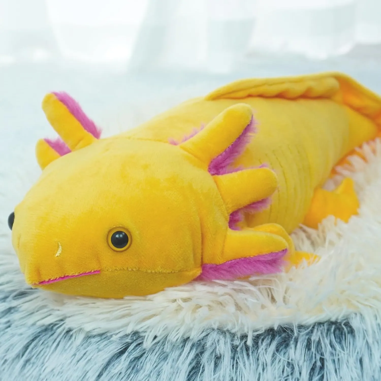Axolotl Plush Toy, Soft Salamander Plush, Cute Salamander Gift for Kids and Adults - 17 Inch, Yellow