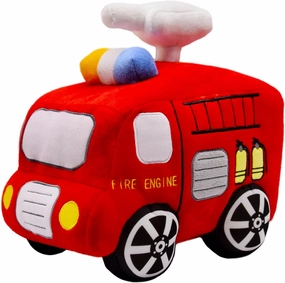 BABOLI Soft Fire Engine Stuffed Special Vehicle Plush Fire Truck Cuddly Rescue Vehicle Toy Sweet Gifts for Kids Present for Birthday or Stuff Collection 10 Inches (Fire Engine)