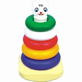 Baby Coloured Ring Stacker - Small Five Rings (1-2 Years)