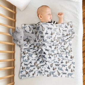 Baby Moo Elephant Snuggle Buddy Soft Rattle and Plush Blanket Gift Toy Blanket - Grey