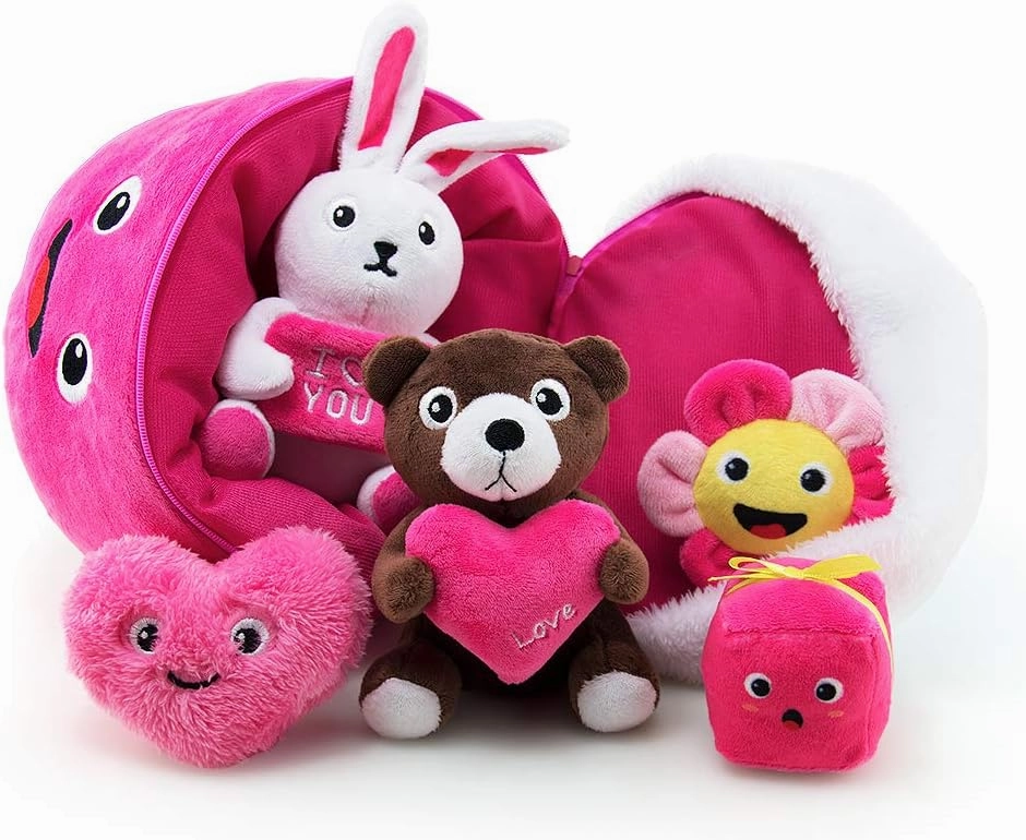 Baby Stuffed Animal, Baby Crinkle Heart Cute Love Bear Girl Toys Playset Gift Idea Party Decoration Toy for Ages 3 Months and up