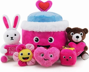 Baby Stuffed Animal, Baby Crinkle Heart Cute Love Bear Girl Toys Playset Gift Idea Party Decoration Toy for Ages 3 Months and up