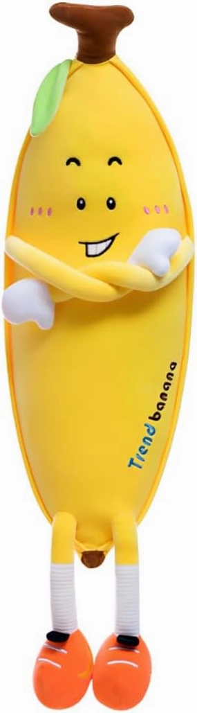 Banana Plush Body Pillow， 39.5 inches Banana Long Body Plush Pillow， Cute Fruit Plushie Hugging Pillow，for Kids Adult, Ideal Chrismas Birthday Gift (Yellow)