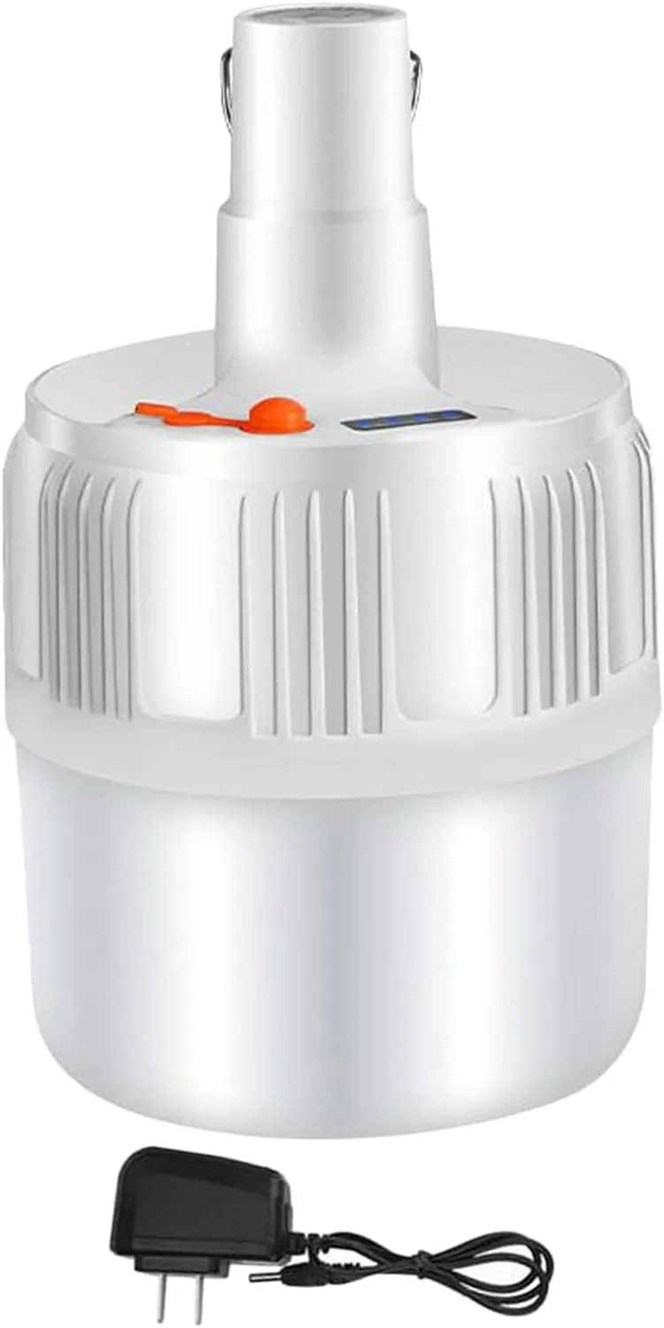 barenx Portable LED Camping Lantern Rechargeable, Waterproof Emergency LED Light with Hanging Hook - US Adapter   Charging Power Display