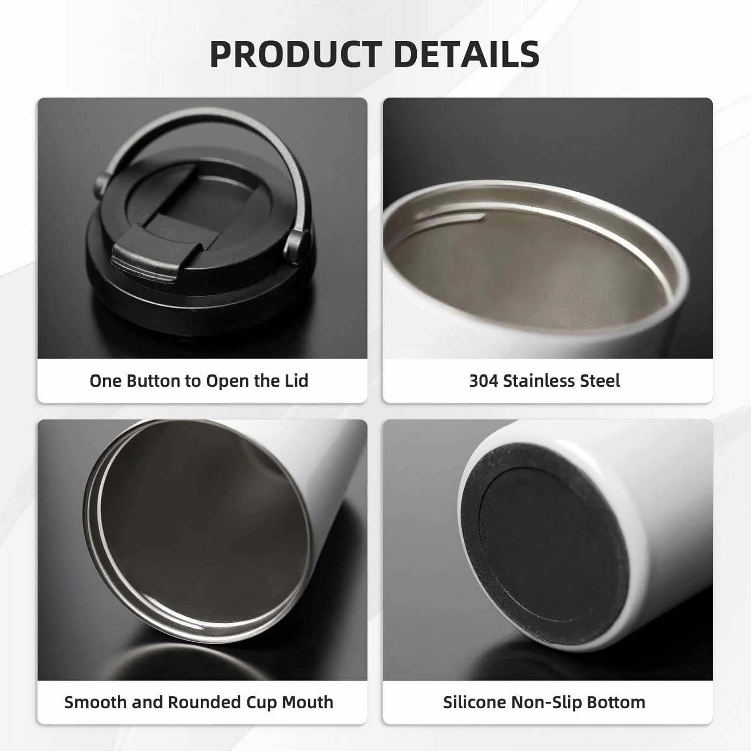 bassyil Cute Duck 17oz Insulated Coffee Mug with Flip Lid Handle Yellow Duck Stainless Steel Insulated Travel Tumbler Spill Proof Kawaii Duck Things Stuff Decor