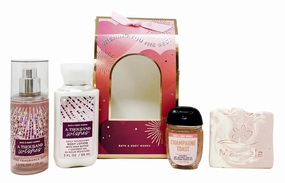 Bath & Body Works A Thousand Wishes - Mini Gift Box Set - Fine Fragrance Mist, Body Lotion and Hand Gel With a Himalayan Salts Springs Sample Soap.