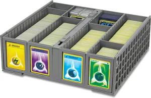 BCW Collectible Card Bin - Single Gray | Storage Box for Trading Cards | Holds 3200 Cards | Includes 4 Card Storage Partitions | Loose Trading Card Storage for Pokemon, MTG, and Sports Cards