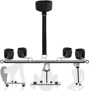 BDSM Toys Sex Restraints - Versatile Neck to Wrist BDSM Kit with Spreader Bar Couples Sex Toys, Adjustable Handcuffs Ankle Cuffs Neck Collar for Couples Kinky
