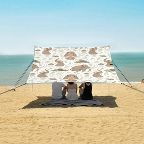 Beach Shade Tent with UPF50  UV Protection,Cute Mammoths Pattern Lightweight Camping Sun Shelter for Outdoor,Camping Trips, Fishing, Backyard,Picnics,Easy Set Up and Carry 9x10.5 FT