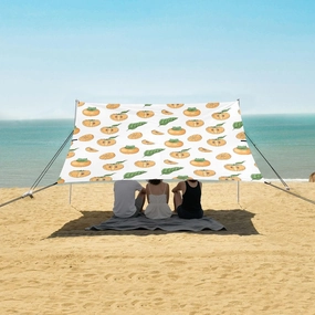 Beach Shade Tent with UPF50  UV Protection,Cute Persimmon Fruits Lightweight Camping Sun Shelter for Outdoor,Camping Trips, Fishing, Backyard,Picnics,Easy Set Up and Carry 9x10.5 FT