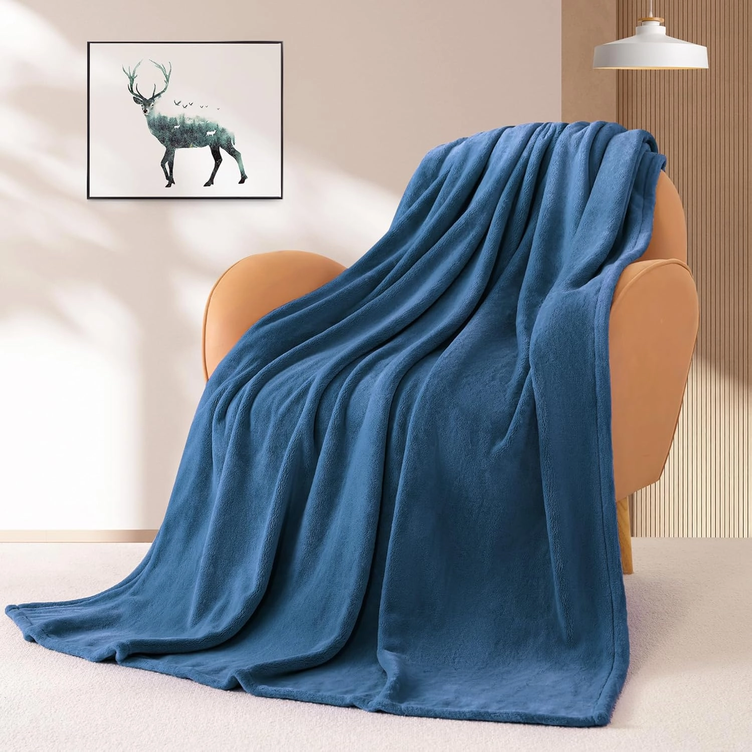 BEAUTEX Fleece Blanket Queen Size Super Soft Flannel Throw Blanket Lightweight Fuzzy Plush Blanket for Couch Sofa or Bed All Seasons (Dusty Blue, 90" x 90")
