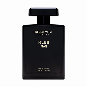 BellaVita Luxury KLUB Men's Eau De Parfum (100ml) | Intense, Masculine Party Perfume for Men | Notes: Lemon, Jasmine, Rose, Musk, Amber and Patchouli | Made with Premium Long-Lasting Perfume Oils