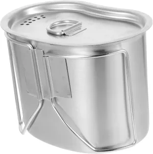 BESPORTBLE 1Pc Portable Stainless Steel Water Cup Outdoor Cooking Container for Camping Backpacking and Picnics Dust Design and Cookware