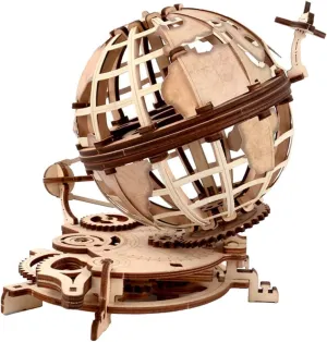 BESPORTBLE 1Set DIY Puzzle Kit Interactive Tabletop Globe Decor with Elegantly Carved Base Educational Fun for Unique Office Desk Gadget Beige