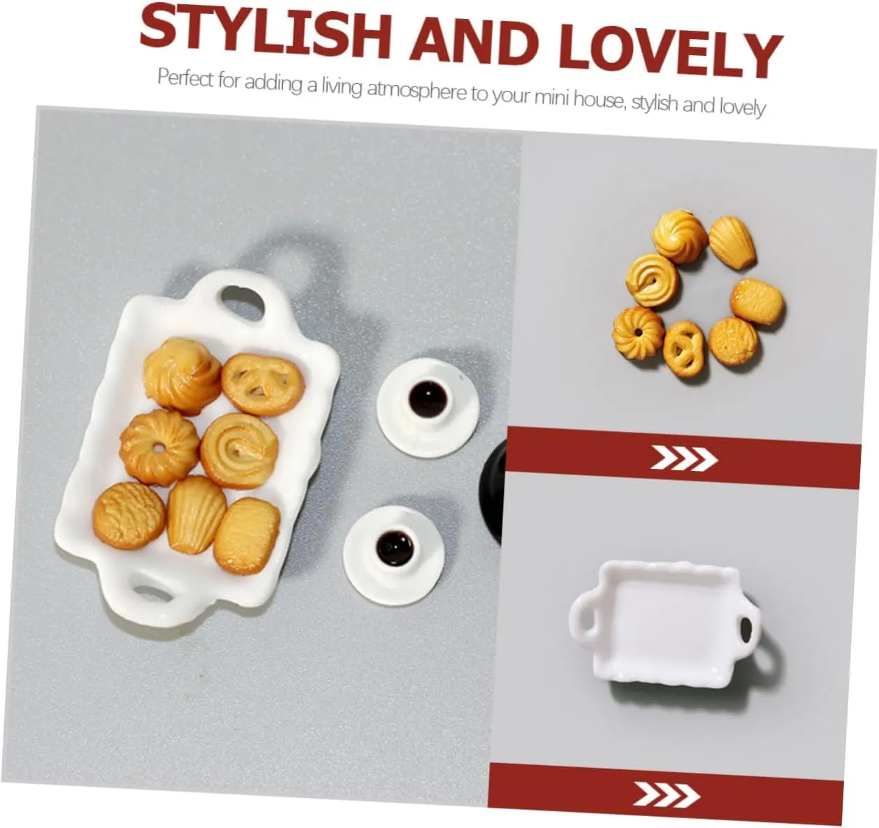 BESPORTBLE 3 Sets Kitchen Desktop Miniature Food Set Tiny Cups Collection Wear-Resistant Mini Decor for Boys and Girls