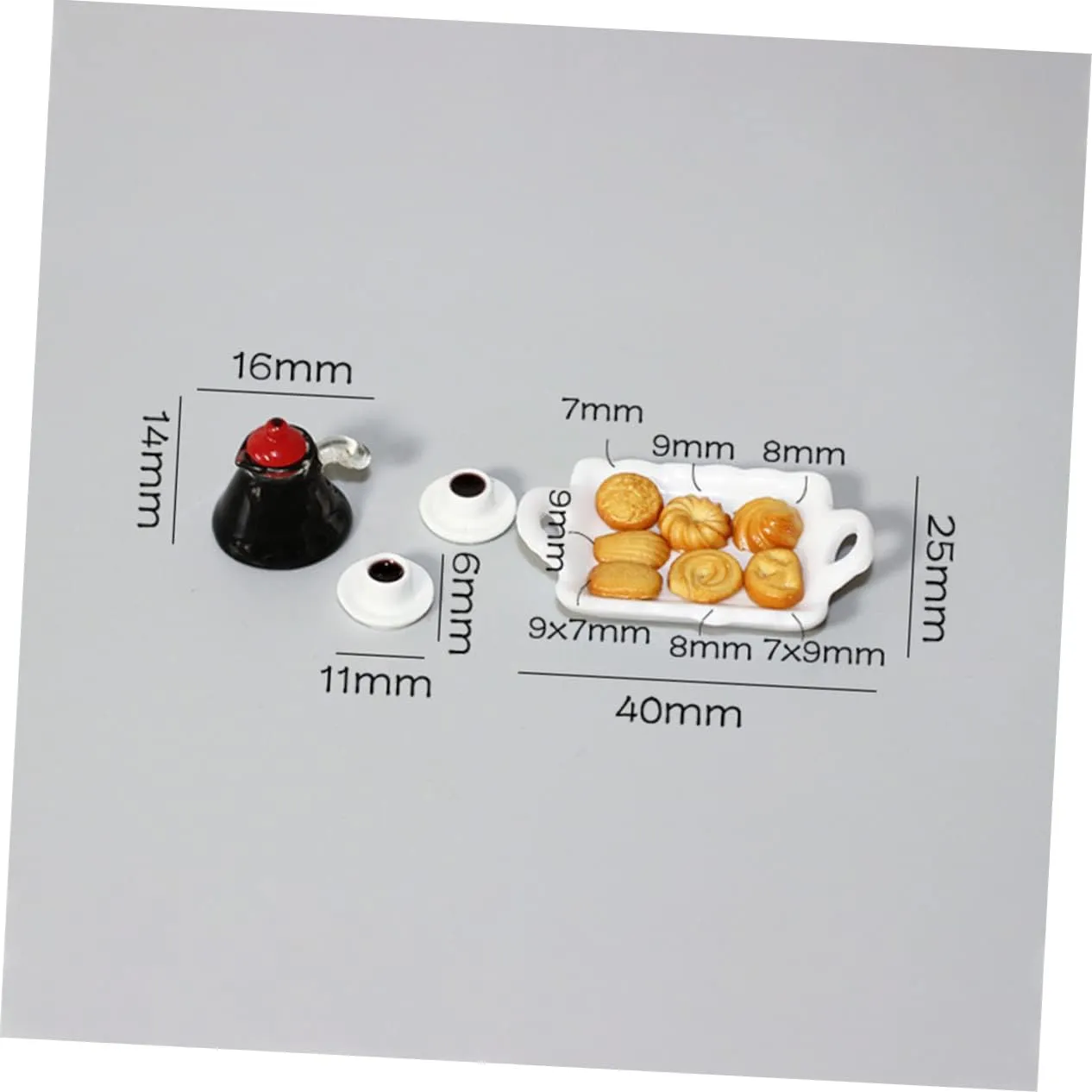 BESPORTBLE 3 Sets Kitchen Desktop Miniature Food Set Tiny Cups Collection Wear-Resistant Mini Decor for Boys and Girls