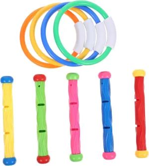 BESPORTBLE 9pcs Underwater Dive Fun Pool Diving Rings Sticks for Lightweight Sinking for Swimming Games for Strengthening Parent Bond Summer Pools