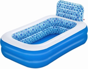 Bestway H2OGO! Waterfall Oasis Inflatable Sprinkler Family Pool (7'6" x 60" x 38") | Blow Up Backyard Swimming Pool for Kids and Adults