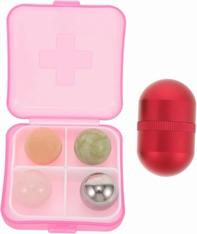 BESTYASH 1set Volcanic Stone Face Roller Eye Care Kit for Puffiness Oil Control Under Eye Roller Stone Portable Skincare Tools for Refreshing and Cleansing Skin