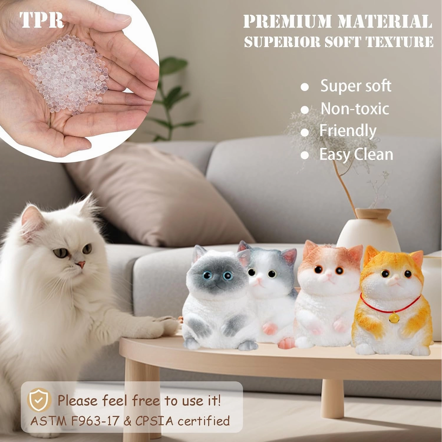 Big taba Squishy Cat, Handmade Squishy Cat for Adult/Kids, Stress Relief,Cute & Soft Cat Design, Perfect Squeeze Toys Gift for Relaxation and Fun (Medium 5''*3'')