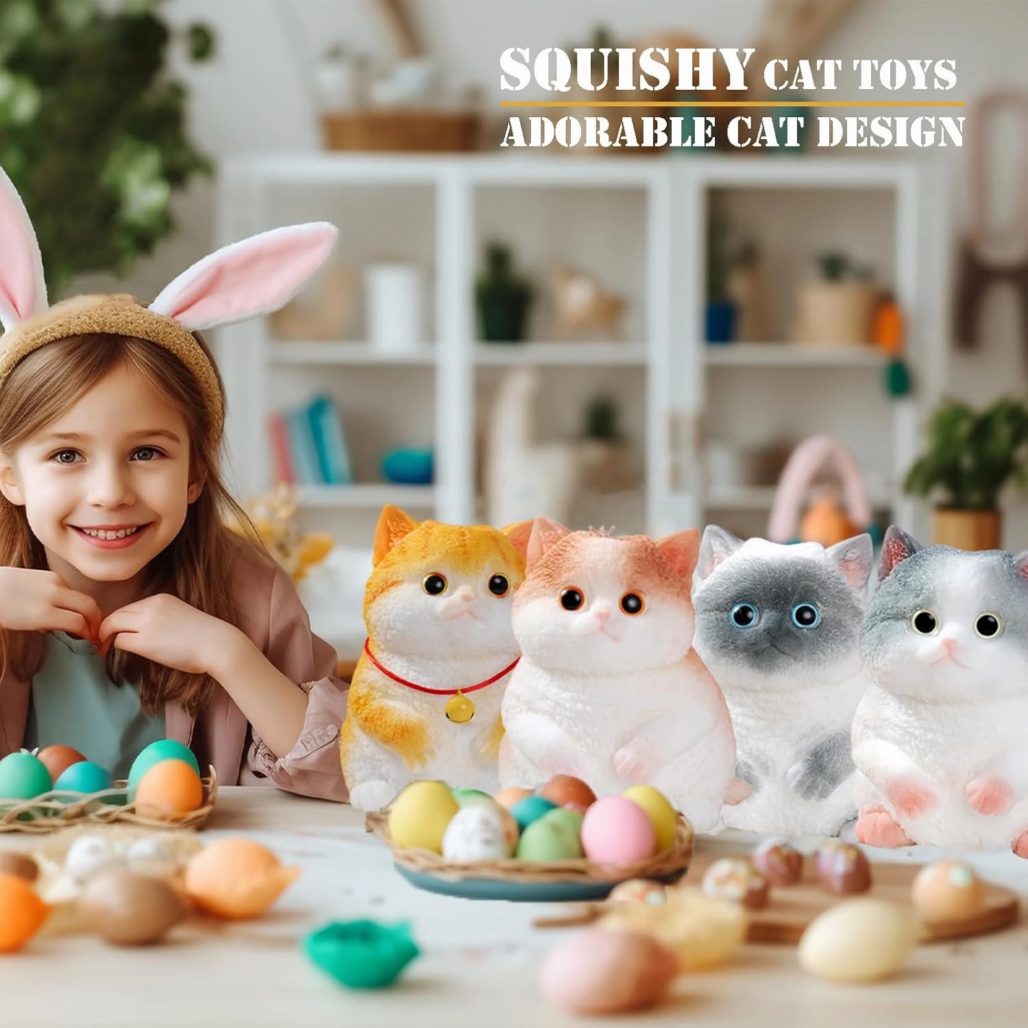 Big taba Squishy Cat, Handmade Squishy Cat for Adult/Kids, Stress Relief,Cute & Soft Cat Design, Perfect Squeeze Toys Gift for Relaxation and Fun (Medium 5''*3'')