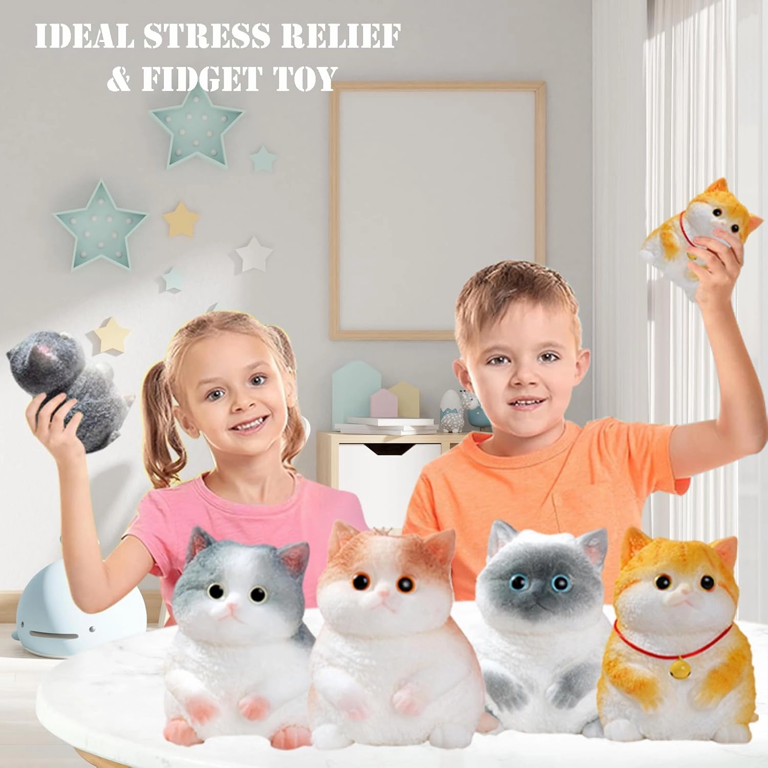 Big taba Squishy Cat, Handmade Squishy Cat for Adult/Kids, Stress Relief,Cute & Soft Cat Design, Perfect Squeeze Toys Gift for Relaxation and Fun (Medium 5''*3'')
