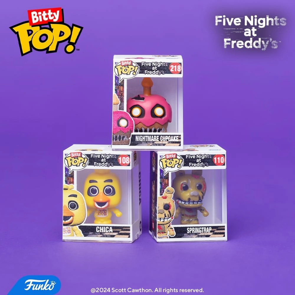 Bitty Pop!: Five Nights at Freddy'S Mini Collectible Toys 4-Pack - Nightmare Bonnie, Nightmare Chica, Nightmare Freddy & Mystery Chase Figure (Styles May Vary)