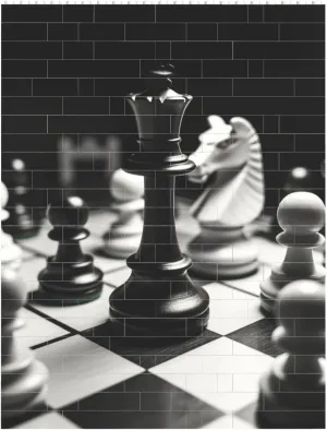 Black and White Chess Building Block Puzzle Personalized Building Bricks for Adults Square Shaped Block Puzzle Building Brick Block Puzzles Valentine's Day Gifts for Home Decor Brick Puzzle