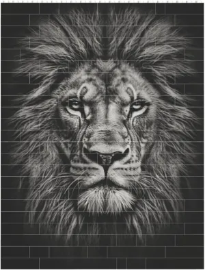 Black and White Lion Head Building Block Puzzle Personalized Building Bricks Block Puzzle Building Family Keepsake DIY Brick Block Puzzles Valentine's Day Gifts for Home Decor Brick Puzzle