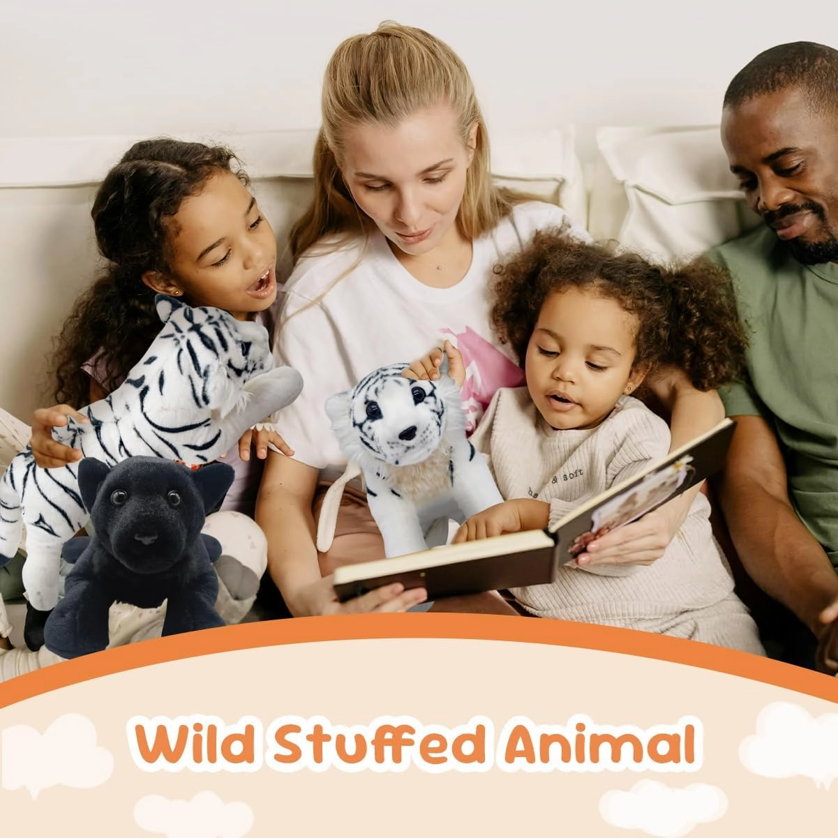 Black Panther Stuffed Animal 24" Jaguar Stuffed Animal Cute Black Panther Plush Realistic Jungle Stuffed Panther Toy Pillow Soft Plush Toy Birthday Valentine's Day Gift for Kids Girls Boys