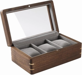 Black Walnut Solid Wood Watch Storage Box for Men's Gifts Transparent Flip Watch Display Box