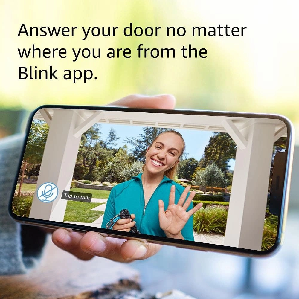Blink Video Doorbell   Sync Module 2 (newest model) — Two-way audio, HD video, two-year battery life, motion detection, chime app alerts, Works with Alexa (Black)