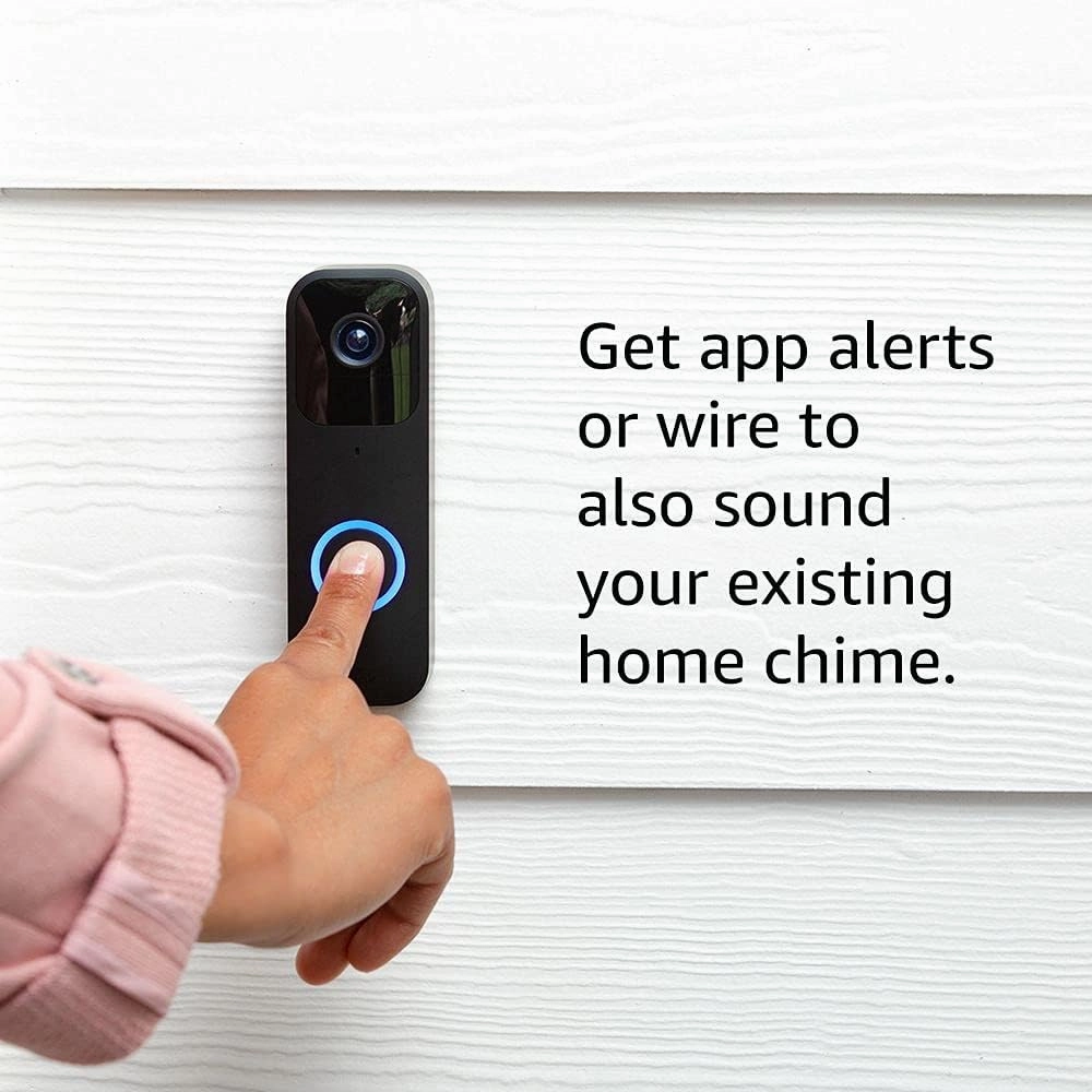 Blink Video Doorbell   Sync Module 2 (newest model) — Two-way audio, HD video, two-year battery life, motion detection, chime app alerts, Works with Alexa (Black)