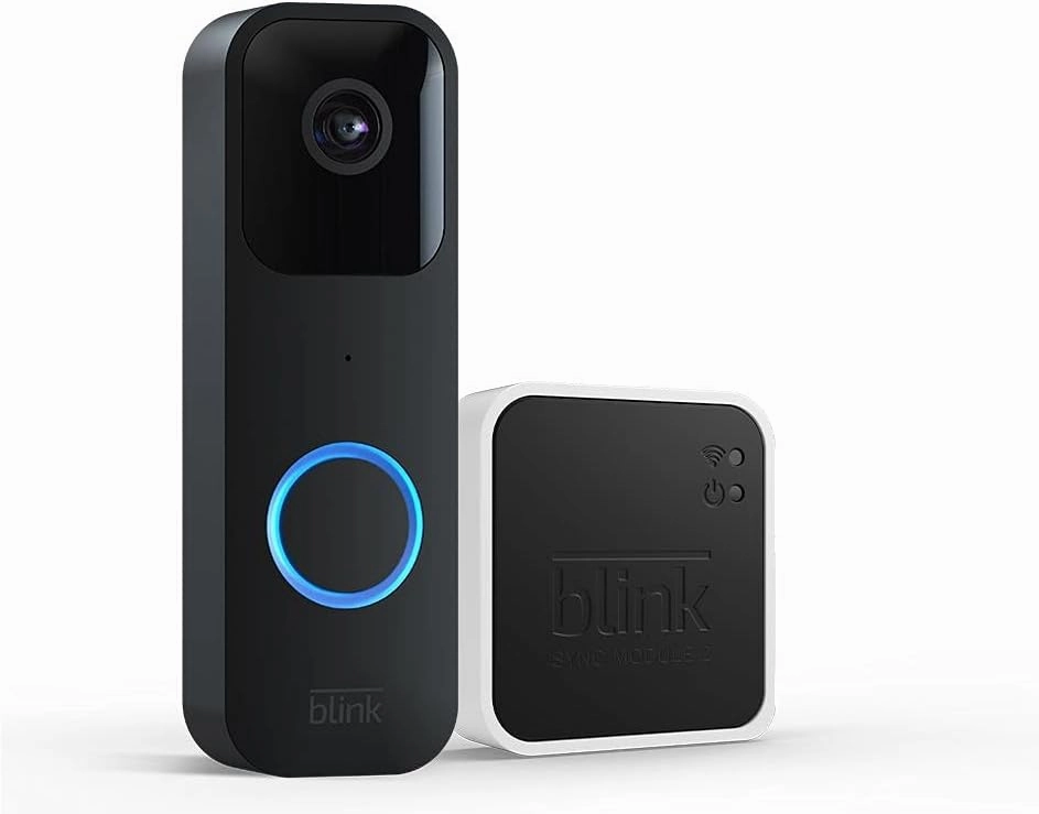 Blink Video Doorbell   Sync Module 2 (newest model) — Two-way audio, HD video, two-year battery life, motion detection, chime app alerts, Works with Alexa (Black)