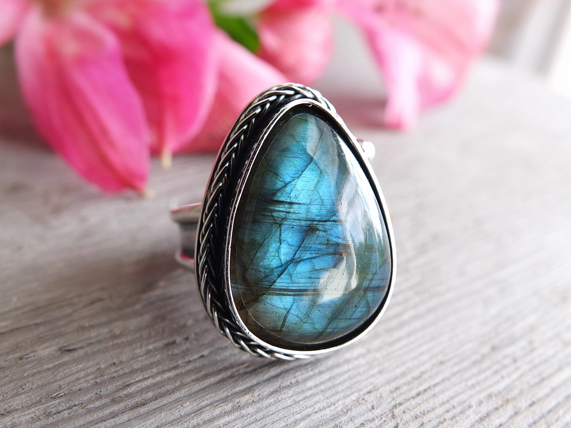 Blue Labradorite Ring or Pendant (Choose Your Size)