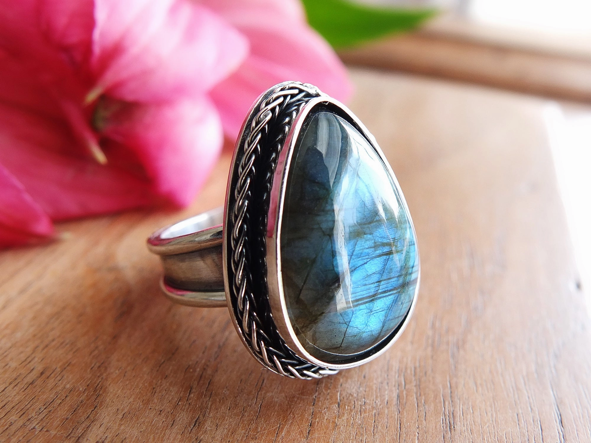 Blue Labradorite Ring or Pendant (Choose Your Size)