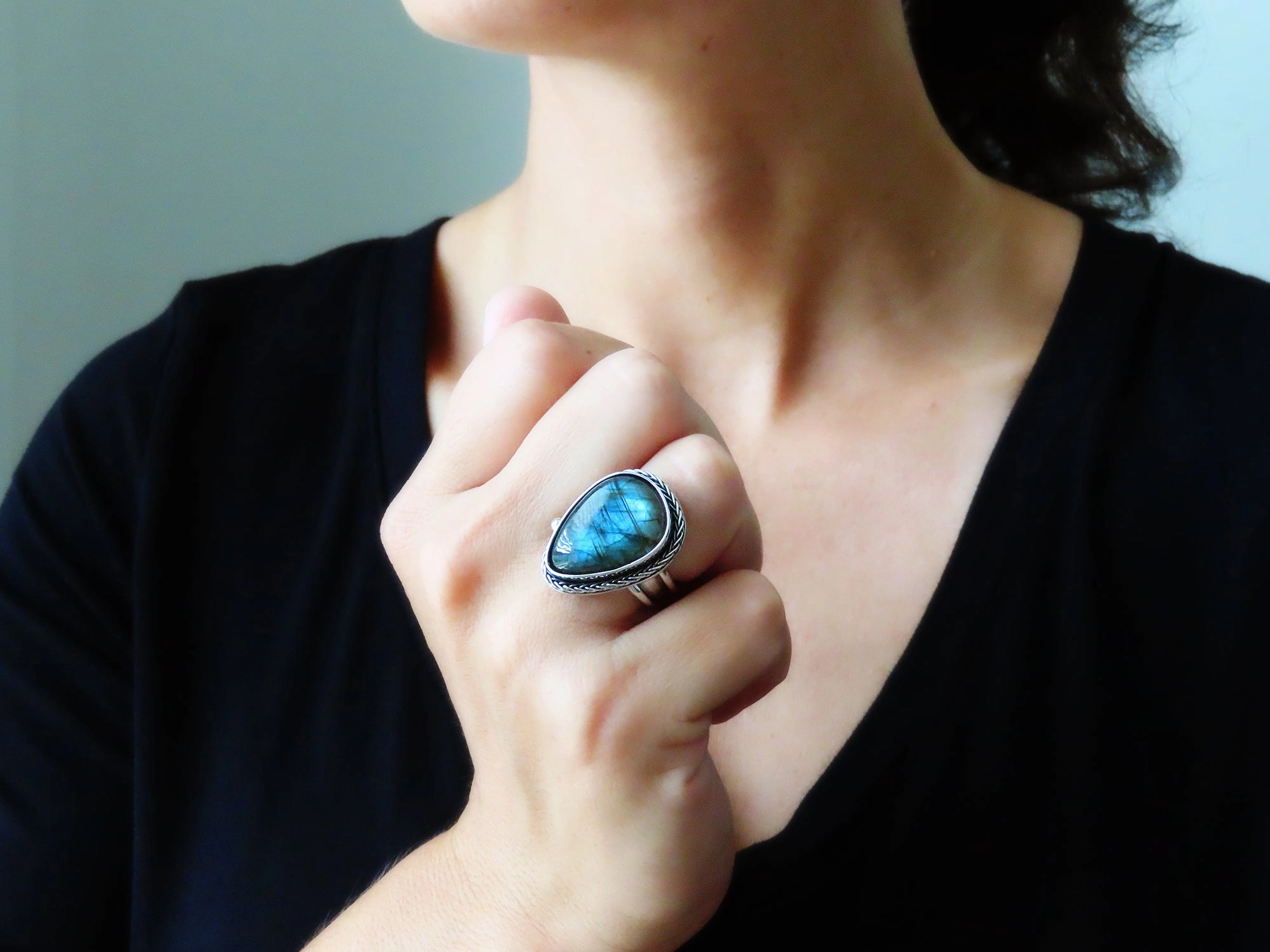 Blue Labradorite Ring or Pendant (Choose Your Size)