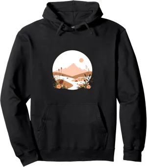 Boho Desert Landscape Pullover Hoodie
