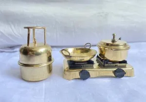 Brass Mini Miniature Kitchen Set Children Playing Cooking Set - Multi Color