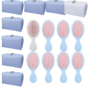 Bridesmaid Proposal Gifts - 8 Pieces Mini Travel Hair Brush Set
