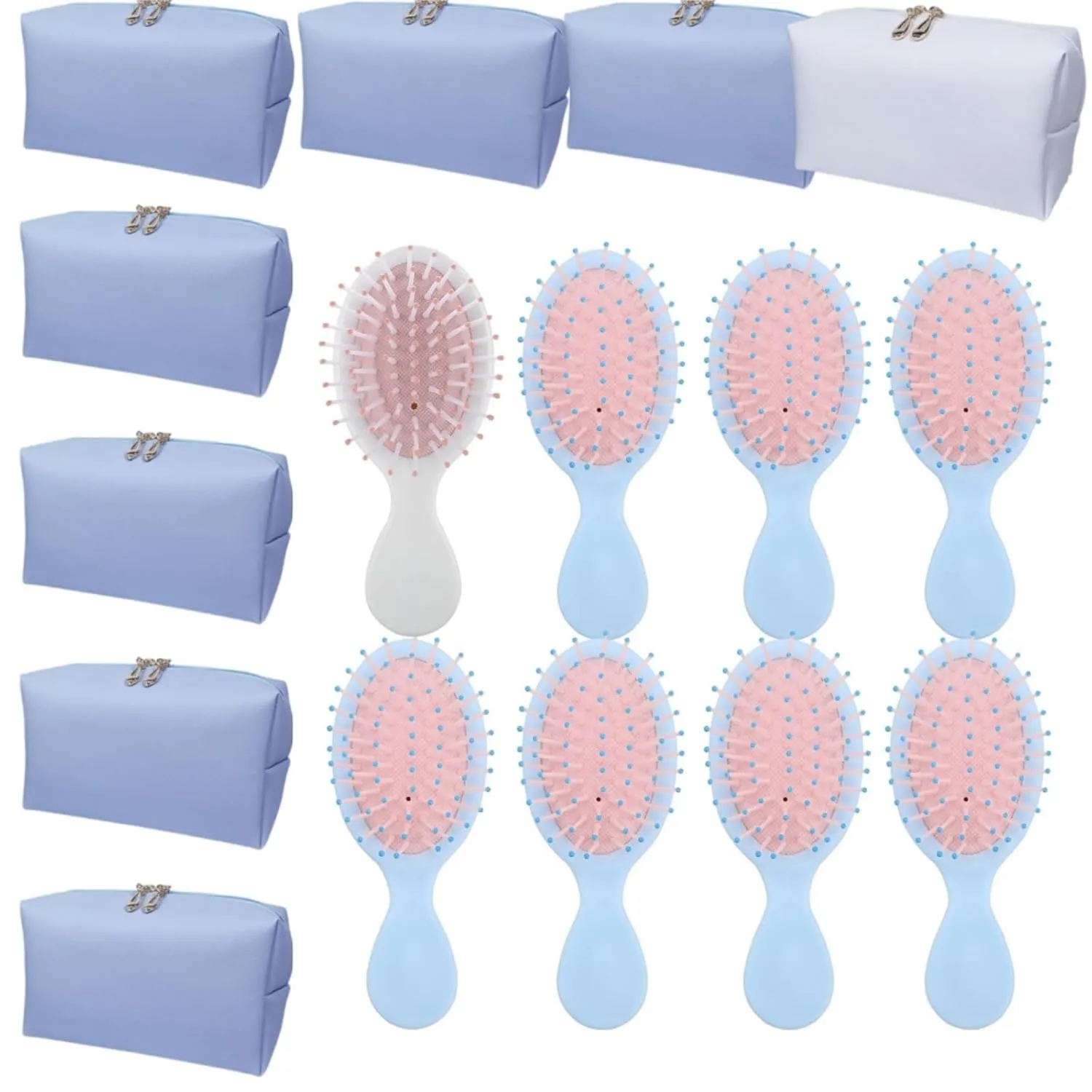 Bridesmaid Proposal Gifts - 8 Pieces Mini Travel Hair Brush Set