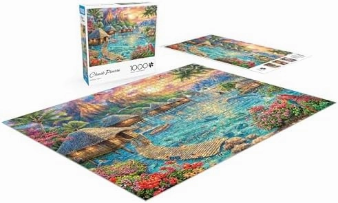 Buffalo Games - Chuck Pinson - Tropical Oasis - 1000 Piece Jigsaw Puzzle for Adults -Challenging Puzzle Perfect for Game Nights - Finished Size is 26.75 x 19.75